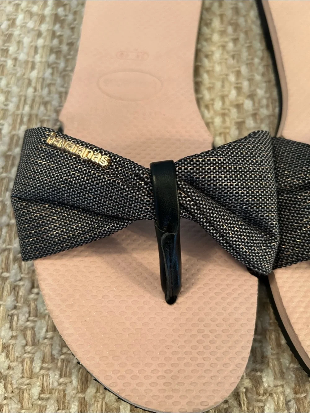 Havaianas Women's Pink Sole You St. Tropez Shine Flip Flop Sandal Shoes Sz 9-10
